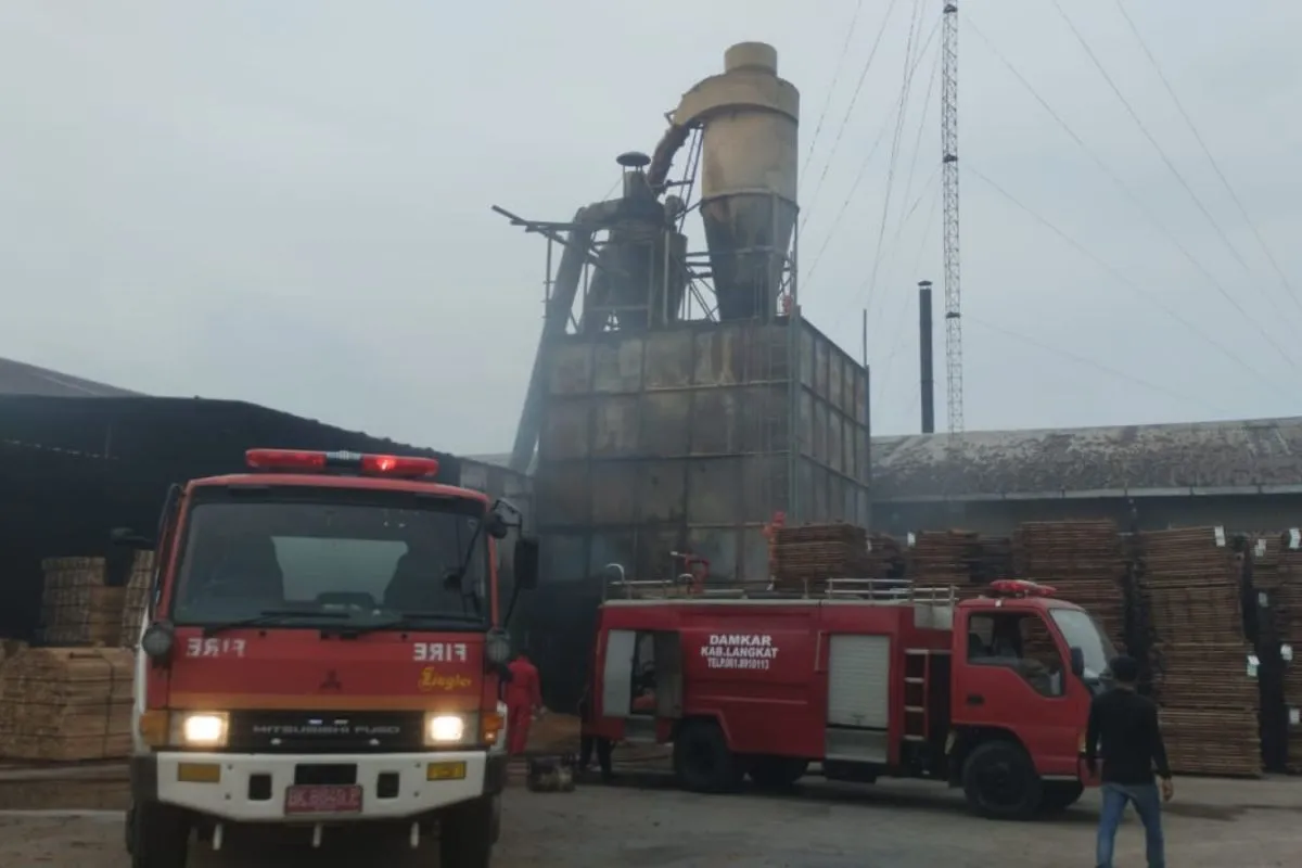 Pabrik Pengolahan Kayu di Hinai Langkat Terbakar