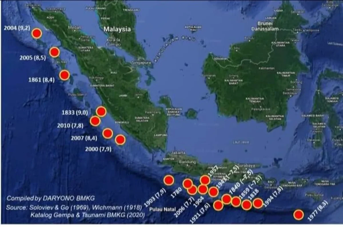 Gempa magnitudo besar yang pernah terjadi di Indonesia (BMKG)