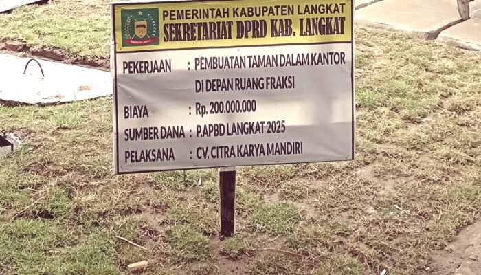 Proyek Taman Rp200 Juta di Kantor DPRD Langkat Tuai Sorotan Publik