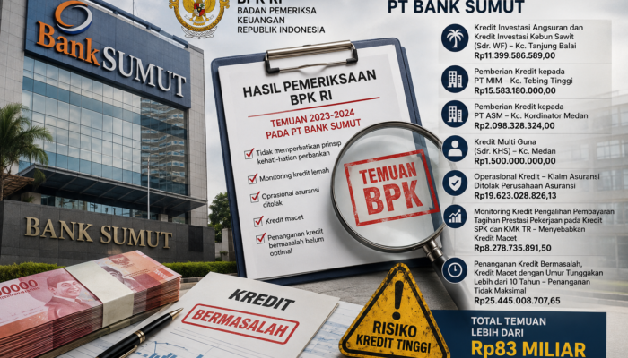 BPK Soroti Sejumlah Persoalan Kredit di PT Bank Sumut, Nilainya Capai Puluhan Miliar Rupiah