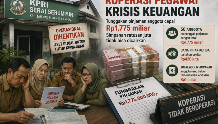 Koperasi Pegawai di Langkat ‘Tumbang’, Rp1,7 Miliar Cicilan Macet, Anggota Tak Bisa Tarik Uang