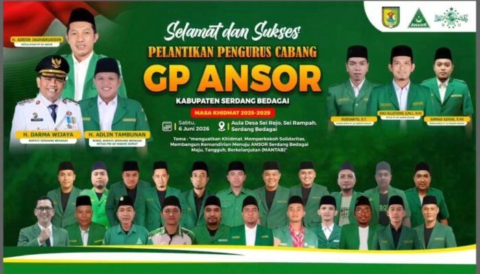 SENKOM Sergai Ucapkan Selamat atas Pelantikan PC GP Ansor Serdang Bedagai 2025–2030