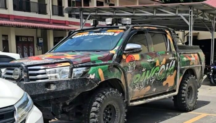 HEBOH..! Mobil Loreng Ormas Grib BK 547 GS Diduga Raib dari Polres Langkat