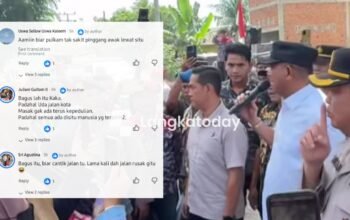 Aksi Damai Warga Secanggang Viral, Komentar Warganet: Lama Kali Jalan Rusak Gitu