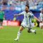 Pemain Argentina, Lionel Messi merayakan gol dalam pertandingan Grup J Piala Dunia 2026 melawan Aljazair, Rabu (17/6/2026). (c) AP Photo/Ed Zurga