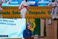 Karateka Muda LEMKARI Langkat Binaan KNPI Tampil Memukau, Meriahkan Pelantikan DPD KNPI Kabupaten Langkat