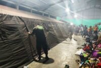 405 jiwa pengungsi erupsi Gunung Sinabung masih berada di Posko Pengungsian Jambur Arih Ersada, Desa Sukatepu./dok.BNPB/Polindo