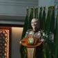 Kajati Sumut Muhibuddin berbicara pada peluncuran Jaksa Sahabat Pendidik, Selasa (6/10/2026). (istimewa)