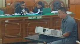 Foto: Sidang keterangan terdakwa Yaqub kasus suap Bupati Langkat nonaktif Ondim di ruangan Cakra 1 Pengadilan Negeri Medan, Kamis (29/10/2026) (Juita Sinuhaji/detikSumut)